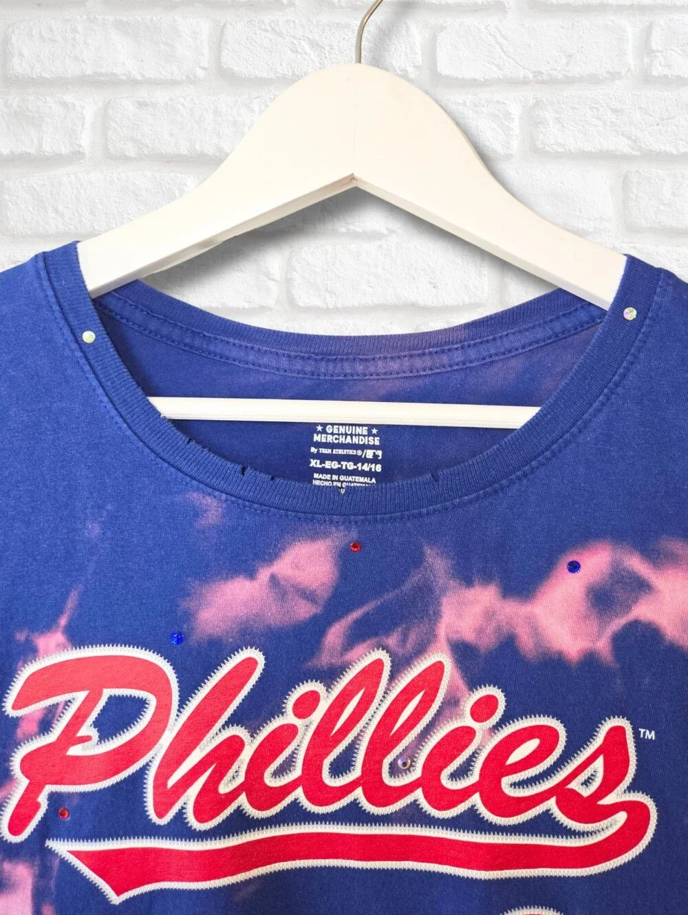 Los Angeles Angels Crop Top W/Rhinestones - Picture 5 of 7